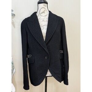 Wunderkind Womans Blazer Coat Wool One Button Black Germany Sz IT 42 Sz L Jacket